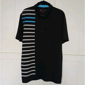 J By Jamie Sadock Shirt Golf Polo Men's Medium Black Snap Button Performance SS